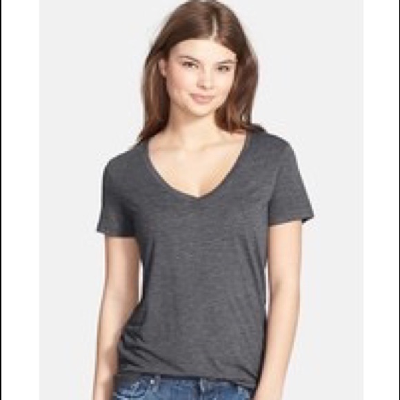 Nordstrom BP V-Neck Short Sleeve Tee Charcoal Grey Small NWOT - Picture 1 of 6